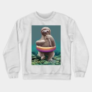 sloth with buoy Crewneck Sweatshirt